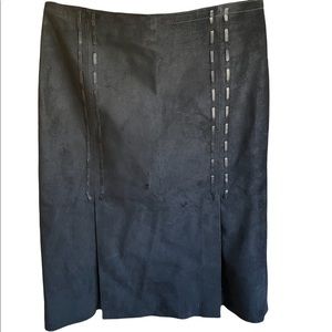 Kenneth Cole 100% Skirt Lace Up Detail Two Slits